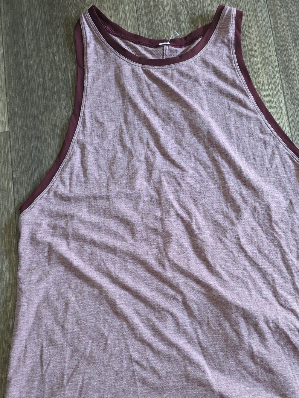 lululemon athletica Heathered Rose Racerback Tank with Maroon Trim - Picture 6 of 6